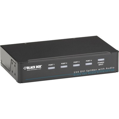 Black Box DVI-D Splitter with Audio and HDCP 1 x 4