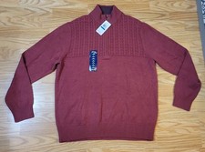 New With Tags IZOD 1/4 Zip Mock Neck Knit Sweater Men's MSRP 70 Biking