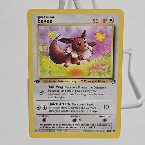 Pokémon TCG Eevee Jungle Card 51/64 Regular Common 1st Edition LP