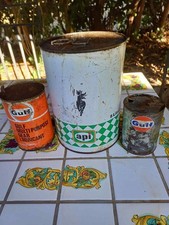 LOTTO 3 LATTINE VINTAGE LUBRIFICANTI API (5 Lt) e GULF