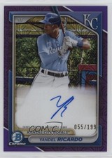 2024 Bowman Chrome Purple Refractor 55/199 Yandel Ricardo #BMA-YRI Auto 0ux3