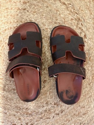 Hermes Chypre Gr 37 5 Wilder Sandalen  Damen