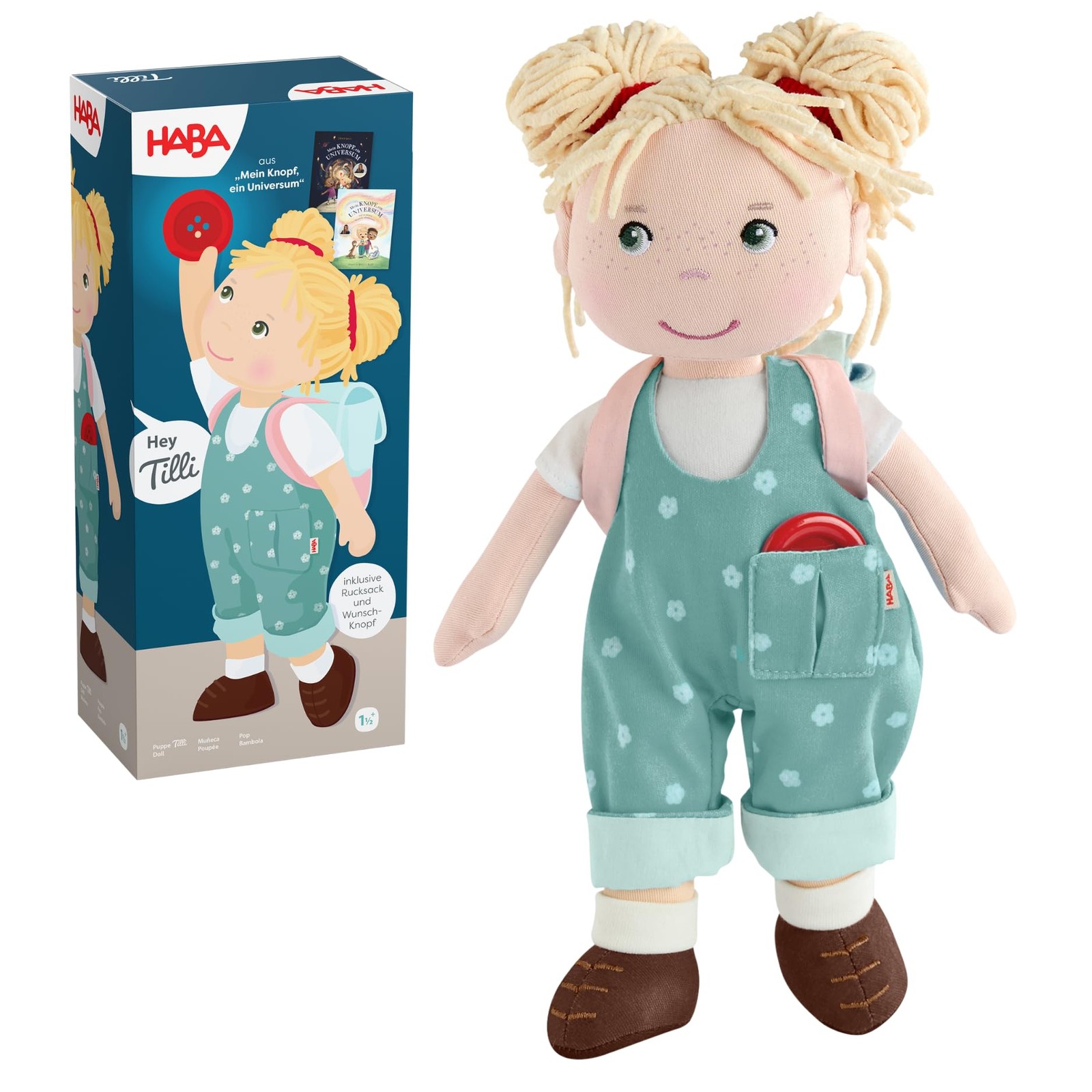 Carmushka Puppe Tilli – 30 cm Stoffpuppe für Kleinkinder – weich, waschbar & ...