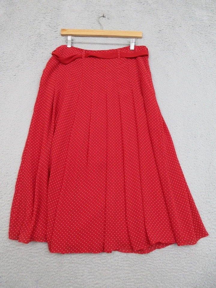 Emma James Skirt Womens 8 Polka Dot Midi Button Front Belted Vintage Inspired - Image 3 of 4
