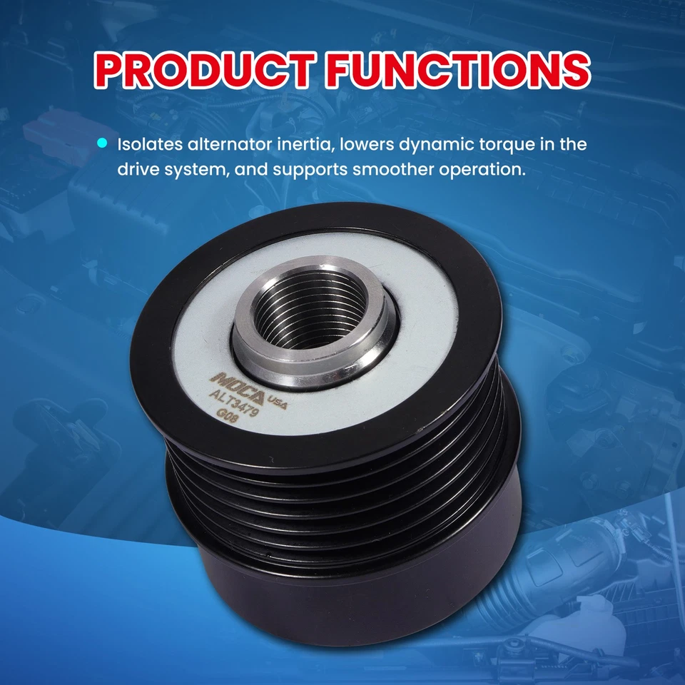 Polea desacopladora de alternador para Crown Victoria Grand Marquis Lincoln Mercury V8 Foto 4 de 4