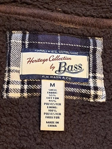 Bass Heritage Collection Men's Full Zip SHERPA Lined Jacket Green/Brown M image 2