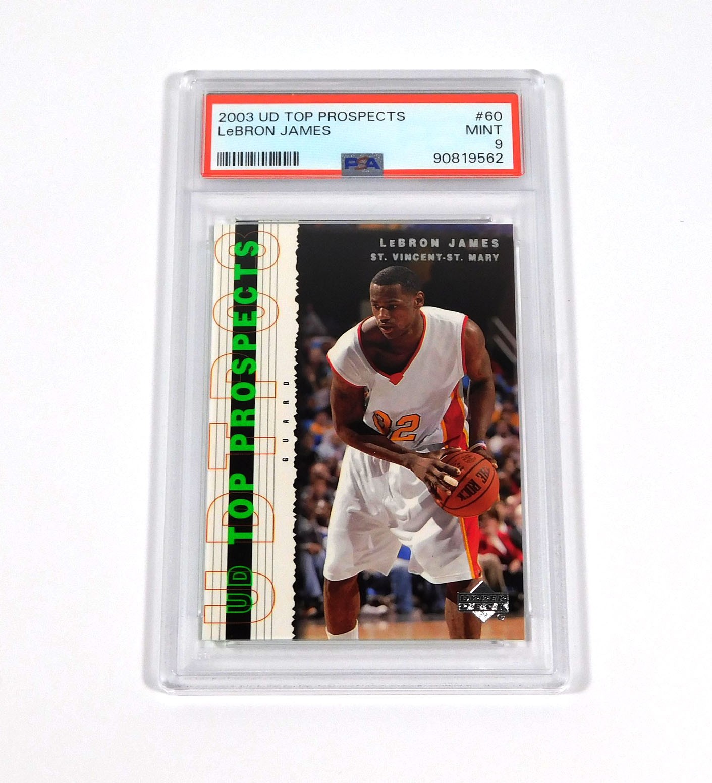 2003-04 UD Top Prospects LeBron James Rookie #60 Cavaliers PSA 9