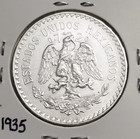 Mexico 1 Peso 1935 .720 Coin Silver, Low date-Key date, Un Peso Plata 720 Escaso — photo 2
