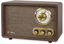Victrola Willow Retro Wood Bluetooth Radio with Built-in Speakers: Walnut