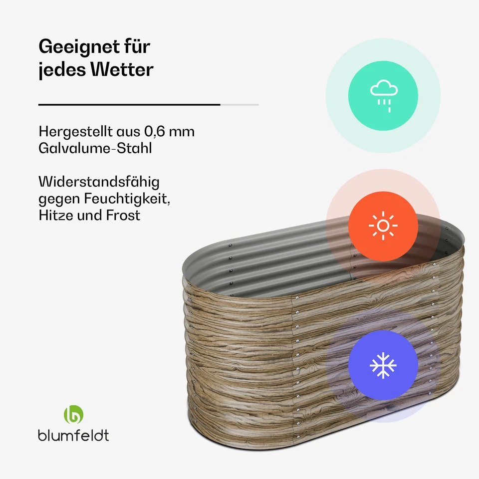 Cama alta Blumfeldt 913 L ergonómica | resistente a la intemperie | estructura de suelo abierto | ovalada - Imagen 2 de 4