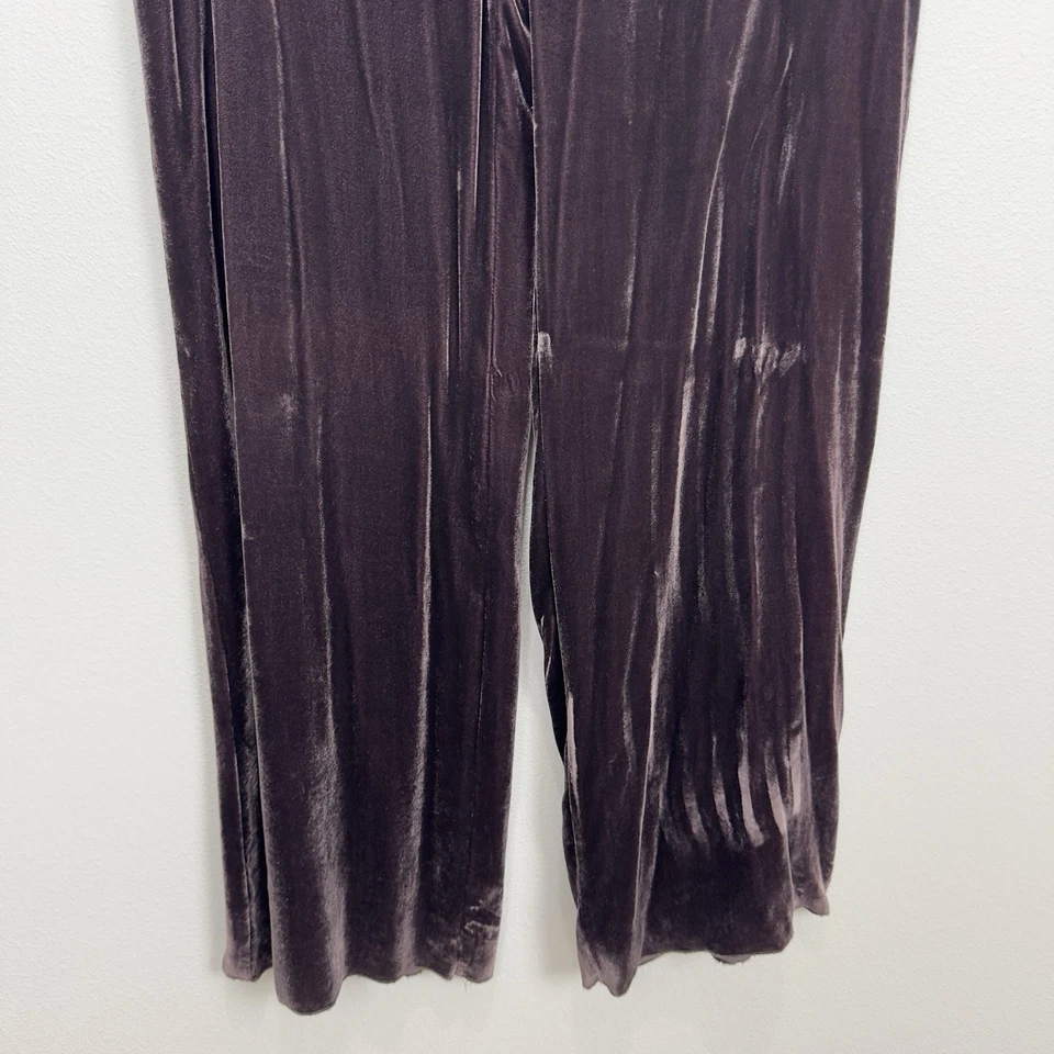 CAbi Pants Womens M Plum Crushed Velvet Silk Slinky Witchy Gothic Whimsigoth - Image 3 of 4