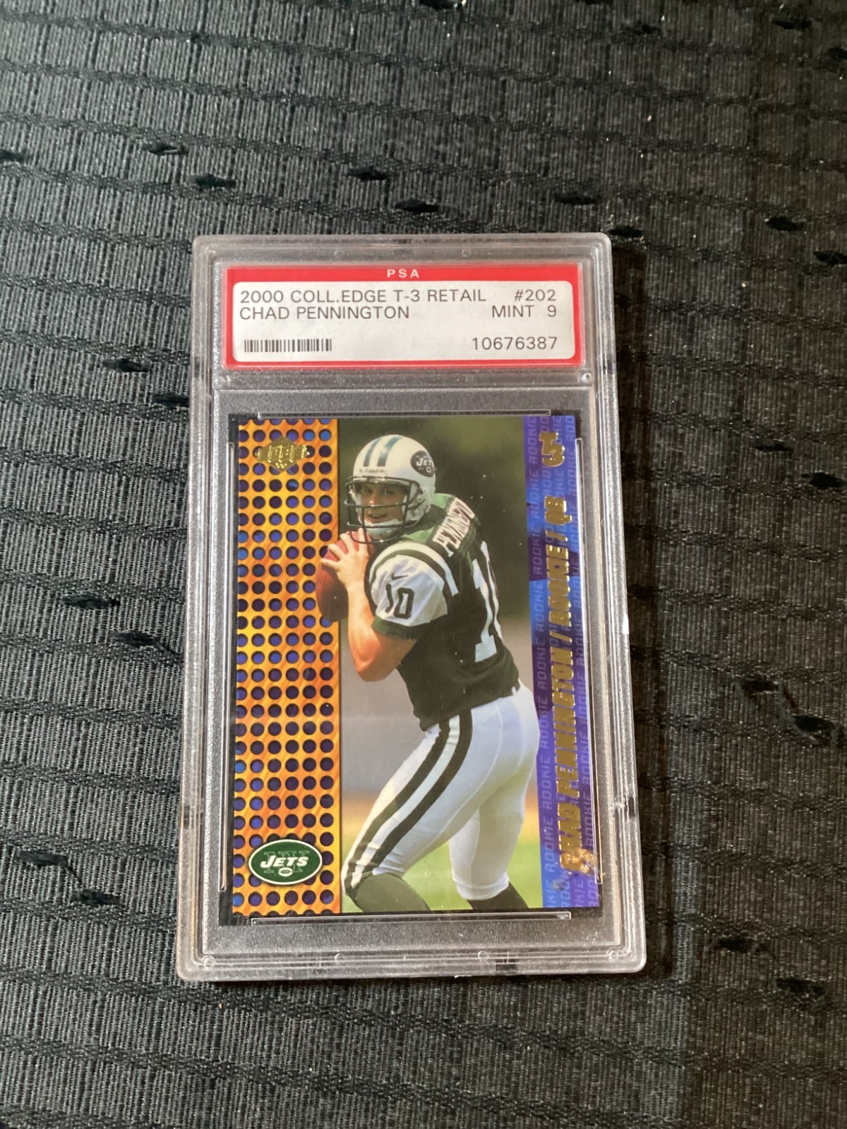 2000 Collector's Edge T-3 Retail Chad Pennington RC Rookie #202 PSA Trading Card view 1