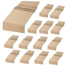 13 Pack Burlap Table Runners 12 x 108 Inches Farmhouse Jute Runner Rustic 