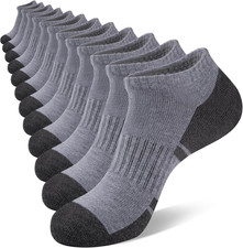 12 Pairs Mens Ankle Socks Running Athletic Low Cut Socks Breathable Cushioned