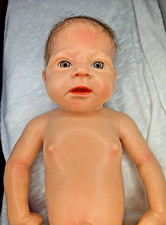 18'' FullBody Silicone Reborn Brown Hair Baby Girl Doll w/ Extras