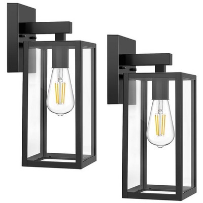 Wall Sconce 2 Pack Waterproof Exterior Porch Light E26 Black 2032T MAXvolador