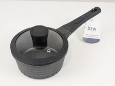 D&W 1.4qt Saucepan Nonstick Lid 6.3in Black Handle Speckle NWT Deane & White