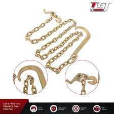 Hook Recovery Wrecker Axle 5/16 x 8 FT Grade 70 Tow Chain 15" J Hook