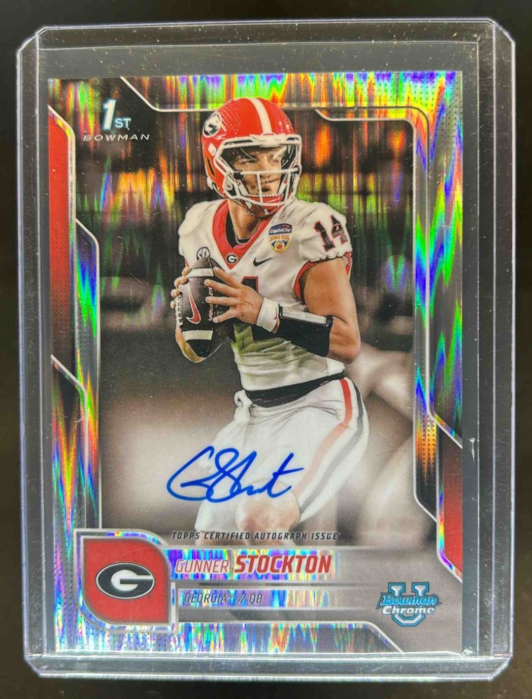 2025 Bowman Chrome U Gunner Stockton Auto 1st Stealth Refractor #BCA-GS