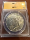 1923 Peace Dollar AU55 ANACS $1 Silver