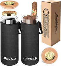 Scotte Zigarrenetui Humidor Geschenk-Box 5 Zigarren Borosilikatglas
