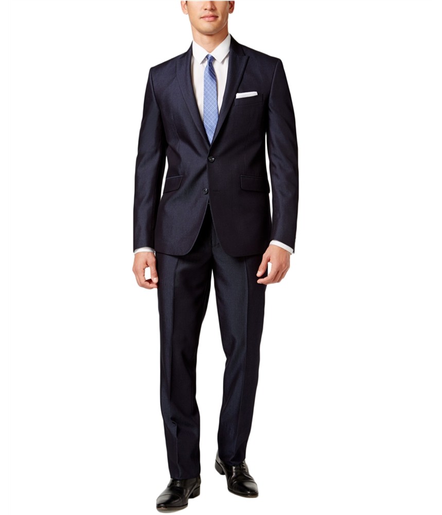 Мужской блейзер на двух пуговицах в полоску от Kenneth Cole синий 40 обычных 12490₽