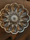 Vintage Anchor Hocking Clear Glass 10” Deviled Egg Plate Dish Tray 1 dozen