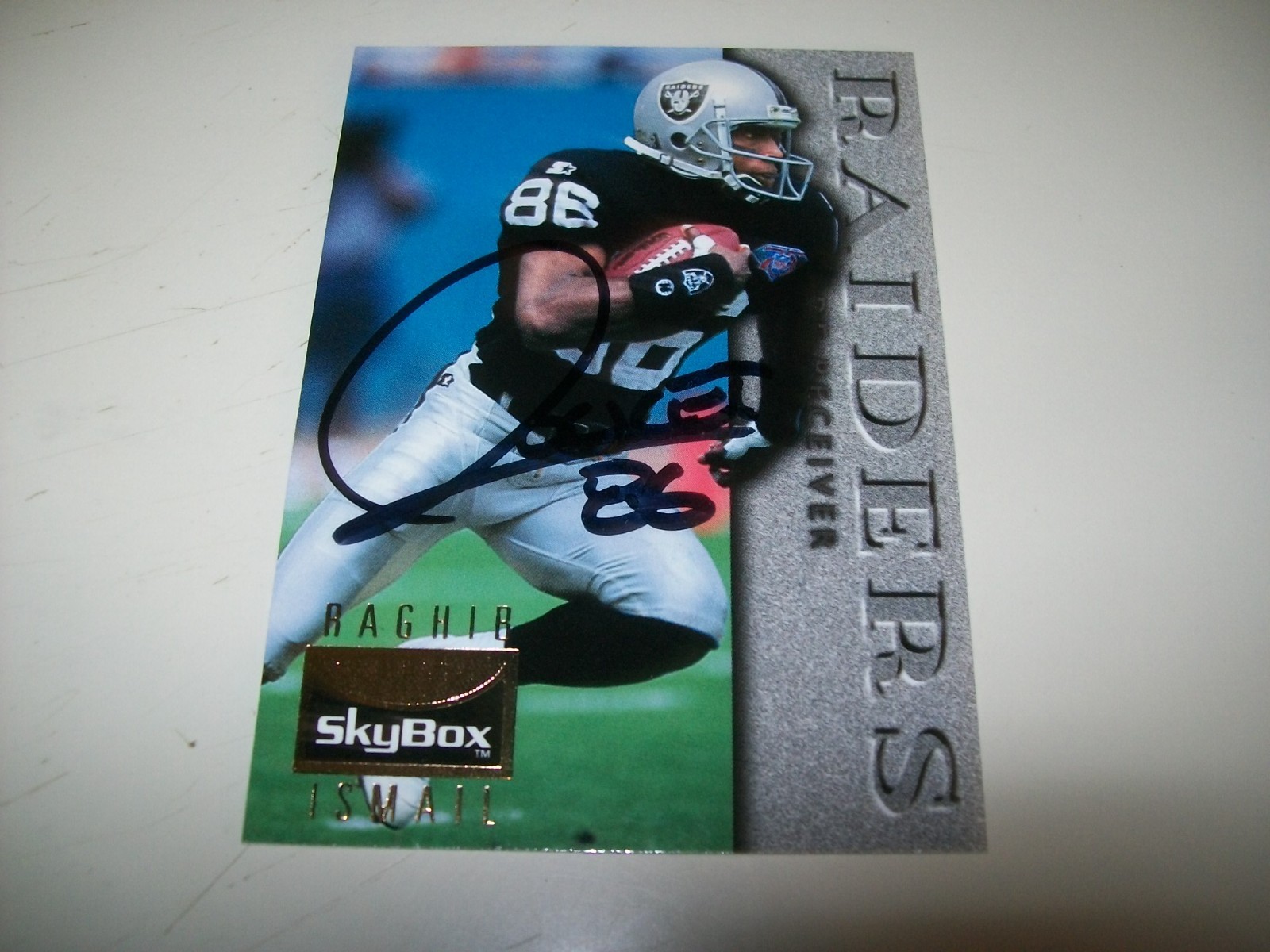 1995 SKYBOX RAGHIB ROCKET ISMAIL AUTOGRAPH SIGNED AUTO #65 LOS ANGELES RAIDERS