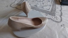 Ladies Size 7-Dorothy Perkins Gold Glitter 3" Heel Party Court shoes New-�29.00
