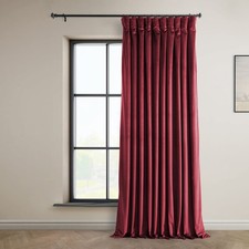 Cinema Red Room Darkening Velvet Curtains 100W X 120L Lined Panel 1 Pack