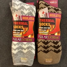 2 Pr. Insulated Thermal Fleece Lined Socks Women’s Shoe 5-9-No More Cold Feet!