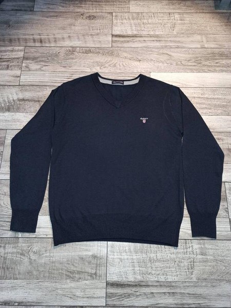 Men Gant Sweater Black Cotton 38 / M / 46 #7YG7