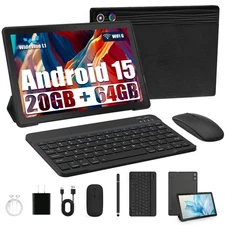 2025 AEEZO Tablet 10.1" Android 11 Octa-Core Tablets,20+64GB With Keyboard/Mouse