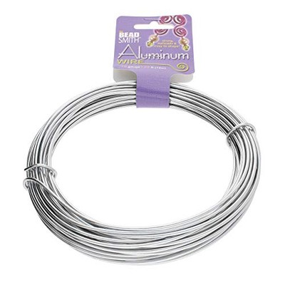 The Beadsmith Anodized Aluminum Wire   12 Gauge   39 feet   Silver Color