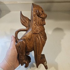Carved Wood Foo Dog Asian Decor Figure Made I...