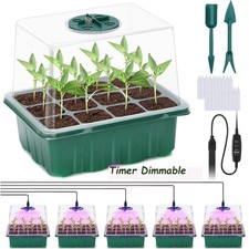Seedling Starter Trays with Humidity Domes Lid Germination Greenhouse Propagator