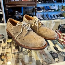 Church's Rodeo Beige Suede Wingtip Brogue Lace-Up Men's Dress Shoes