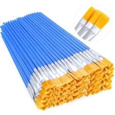 100Pcs Small Paint Brushes Bulk, Flat Top Acrylic Classroom Brush for Kids Mini