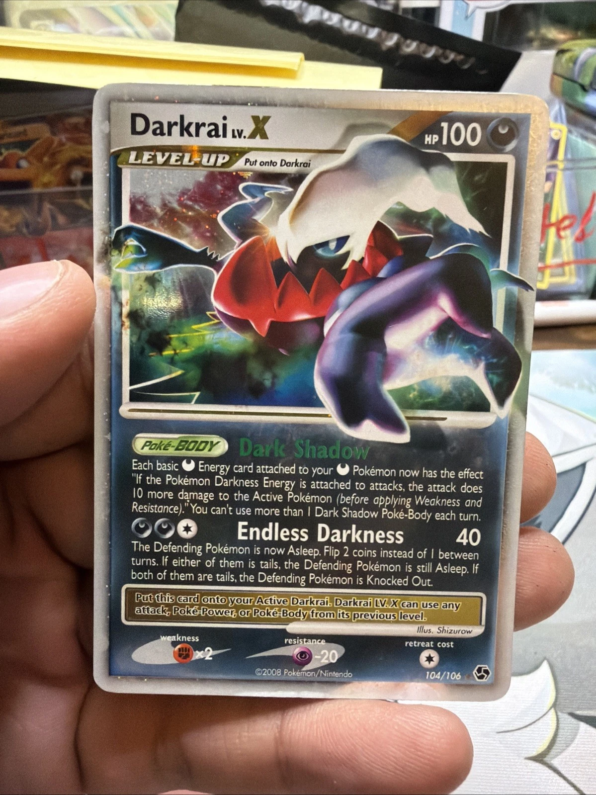 Pokemon TCG Darkrai LV.X Holo Card 104/106 Great Encounters Series Mp