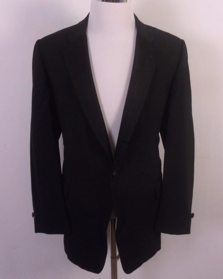 vintage 70s EUC Bill Blass Canvassed 2 Pc Tux Tuxedo Formal Silk Lapels 46 L - Image 2 of 4