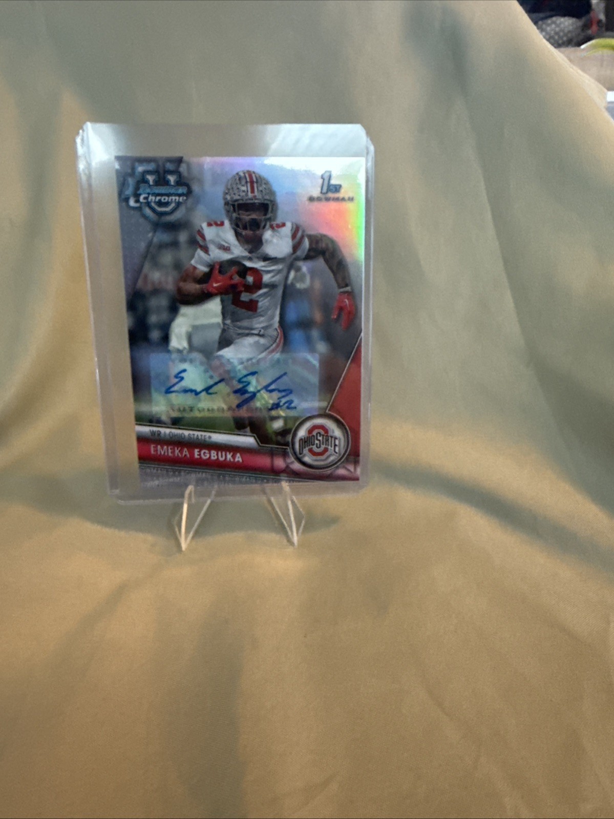 2023 Bowman University Chrome Emeka Egbuka #115 Refractor (RC) Auto /499