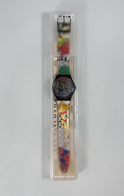 Vintage Swatch Swiss Watch Originals Big Enuff GB151 1993 Pinup Girl Gas Oil NOS