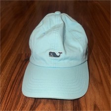 Vineyard Vines Light Blue Whale Logo Baseball Cap Hat One Size Adjustable