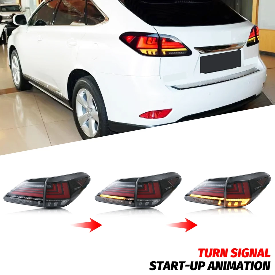 Lanternas traseiras de LED para Lexus RX350 RX450 2010-2015 conjunto de lâmpada traseira transparente - Imagem 4 de 4