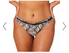 Andie Swim The Riviera High Waisted Belted Bikini Bottom Black Snake Print Sz M
