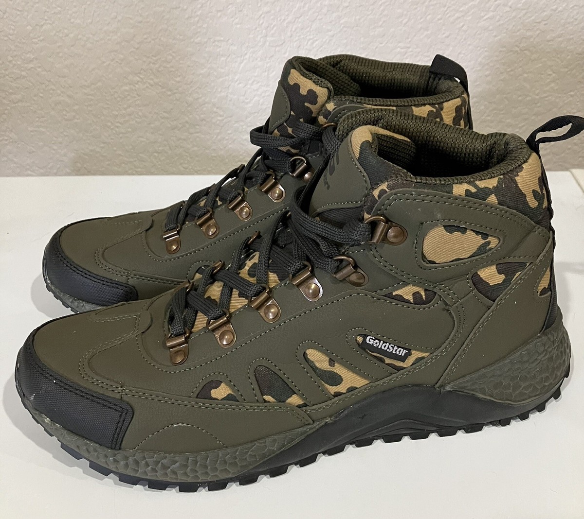 Men's GoldStar Size 11 Olive and Tan Camo Shoes Model G10 G401