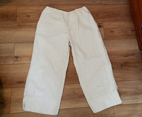 Free People Livin’ In It Cotton Linen Pants Beige Cream Size Medium - Picture 2 of 8