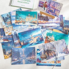 10pcs Winter Scenery Paper Stickers Journal Planner Decals Scrapbooking Collage