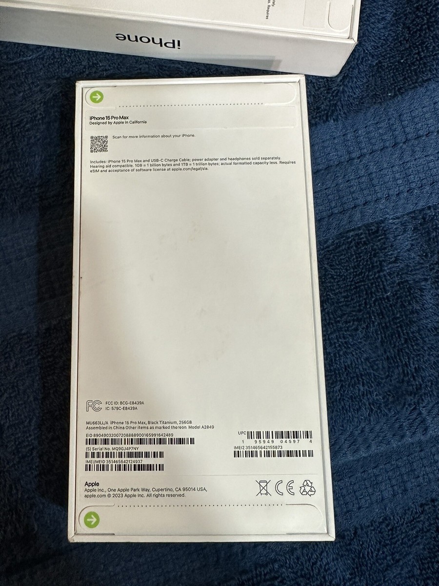 Apple iPhone 15 Pro Max - 256GB - Black Titanium Verizon Apple iPhone 15 Pro Max - 256GB - Black Titanium Verizon