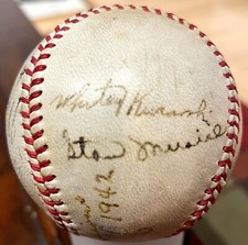 1942 World Series Champion St Louis Cardinals Team Signed Baseball Beckett LOA